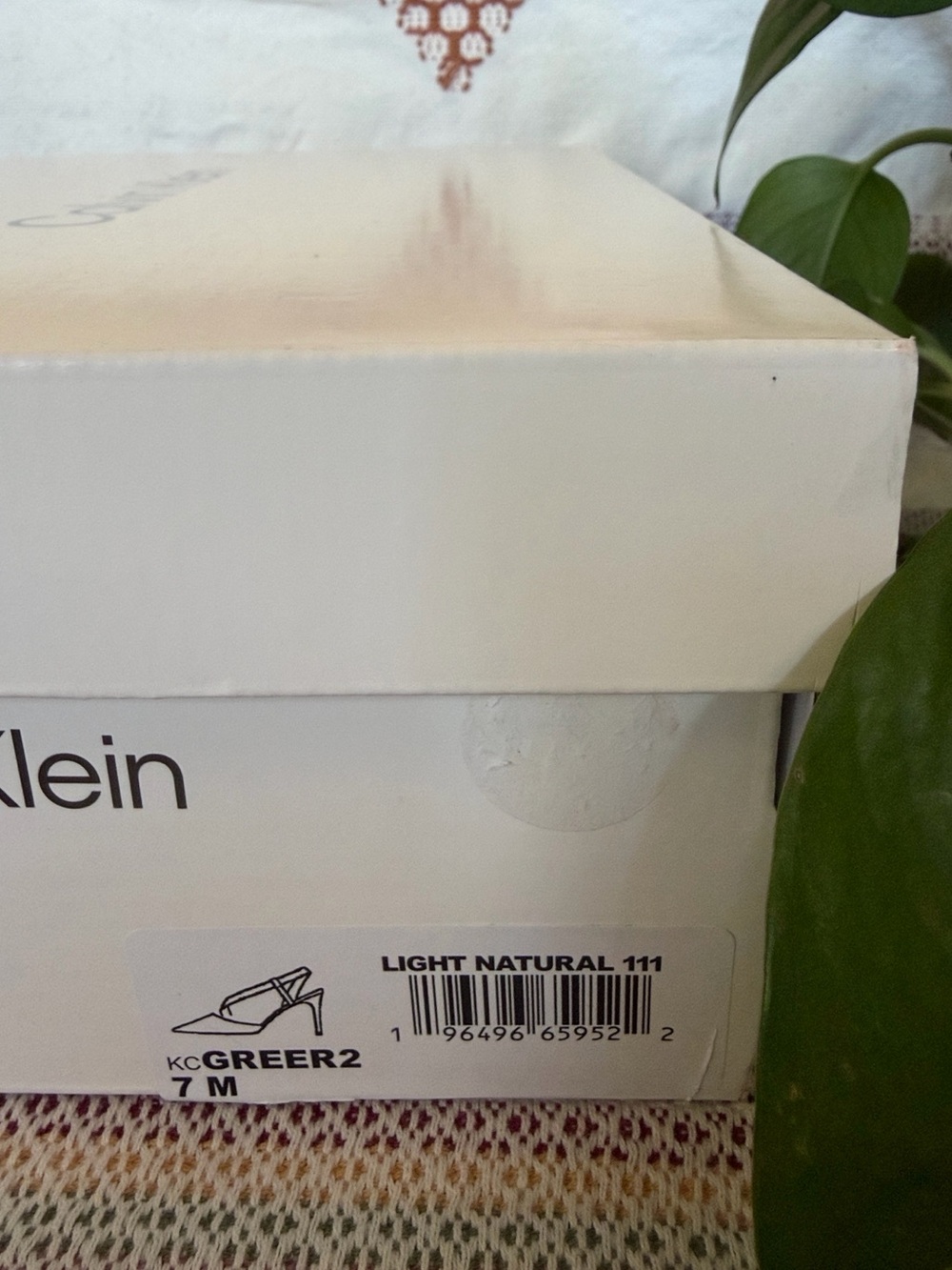 NEW Calvin Klein Nude Faux Leather Slingback Strap Pointy-Toe Pump Heels Size 7M - Picture 9 of 9